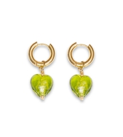 Green Heart Earrings, Le Veer Jewelry