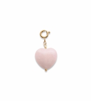 Small Rose Quartz Heart Charm, Le Veer Jewelry
