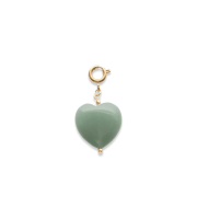 Small Aventurine Heart Charm, Le Veer Jewelry