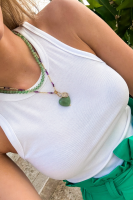 Green Aventurine Heart Charm, Le Veer Jewelry