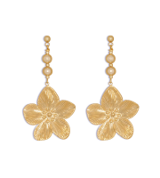 Golden Flower Earrings, Le Veer Jewelry