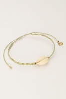 Art gouden koord armband met schelp, MyJewellery