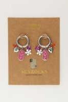 Sunrocks oorringen met verschillende charm, MyJewellery