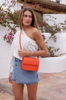 Oranje leather look crossbody tas, MyJewellery