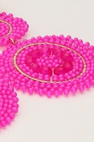 Fuchsia statement oorhangers met kralen, MyJewellery