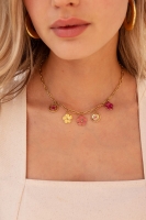 Island ketting met 5 bedel bloemen, MyJewellery