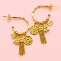 Oorbellen Mini Amar Good Vibes Gold, JoyJewelleryBali