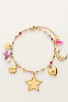 Starry bedelarmband met ster en kralen, MyJewellery