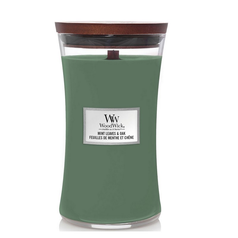Kaars Mint Leaves & Oak Large, Woodwick