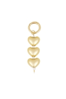 Sleutelhanger gold met 3 hartjes,