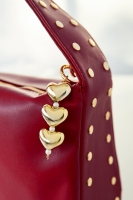 Sleutelhanger gold met 3 hartjes,