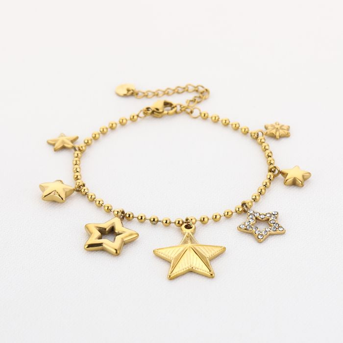 Armband met verschillende ster  bedels, Marcelina’s Pearls