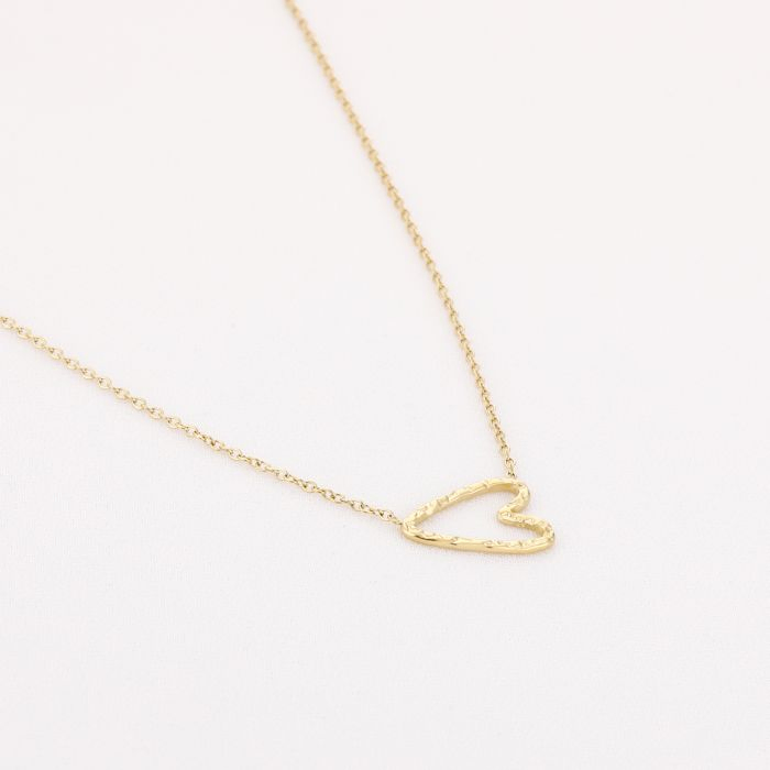 Ketting met plat open hart, Marcelina’s Pearls