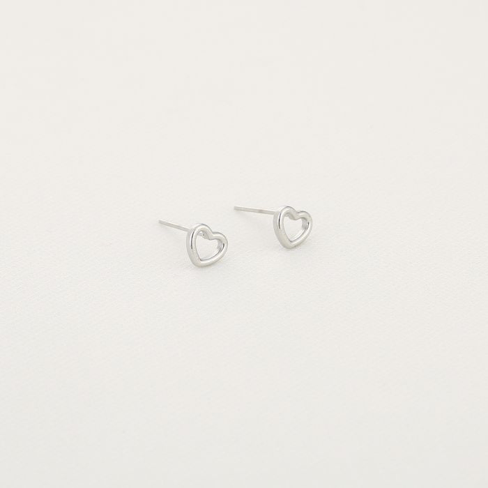 Oorbellen studs open hartje, Marcelina’s Pearls