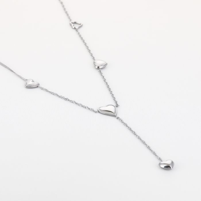 Lange ketting met verschillende hartjes, Marcelina’s Pearls