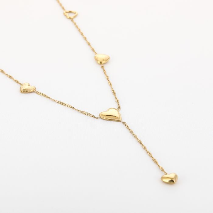 Lange ketting met verschillende hartjes, Marcelina’s Pearls