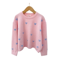 Gebreide roze trui met hartjes, M&M Boutique