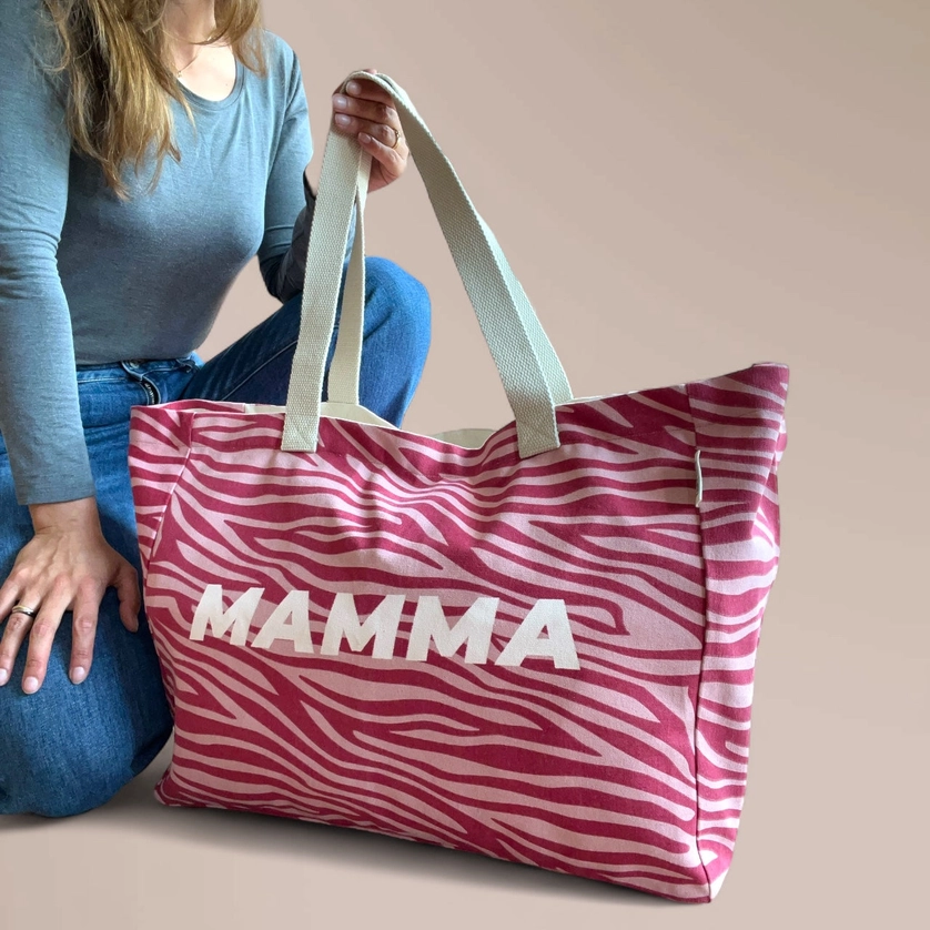 Grote MAMMA draagtas met zebraprint