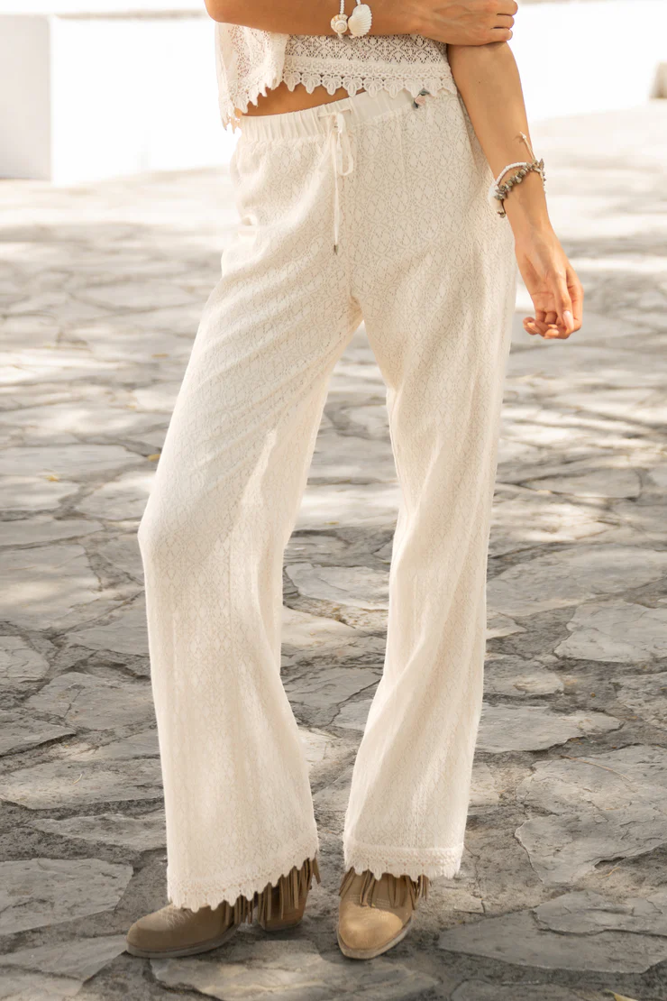 Lace Pants Rondas Cream, Isla Ibiza Bonita