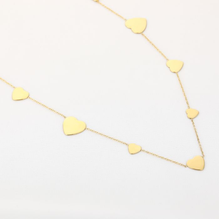 Lange ketting met hartjes, Marcelina&rsquo;s Pearls