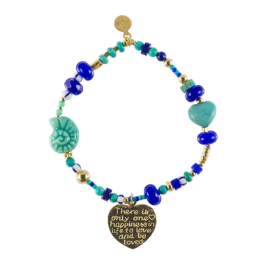 Armband Bamba Colori Mediterranean Blue Gold, SOL x JoyJewelleryBali