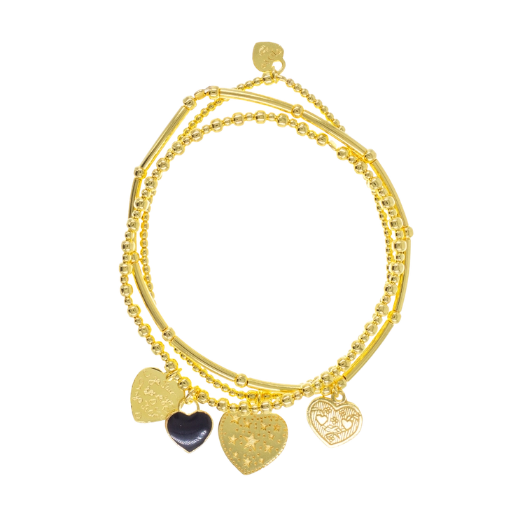 Armbanden Set Sicily Zwart Gold, JoyJewelleryBali