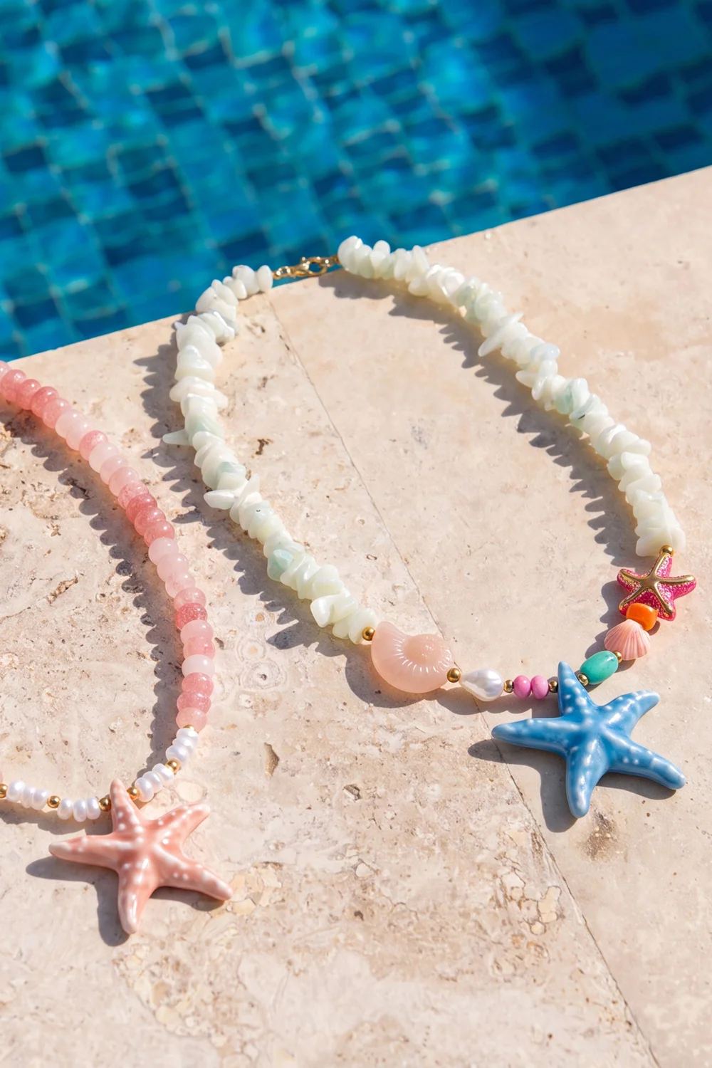 Glazen Kralenketting Starfish, Marcelina&rsquo;s Pearls