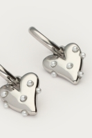 Kleine oorringen met hart en imitatieparels, MyJewellery