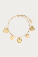 Love armband met vijf hartjes, MyJewellery